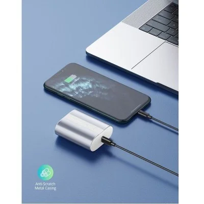 Ravpower Pd + Qc 2-Port 18W, 10000Mah Portable Power Bank, Metallic Silver